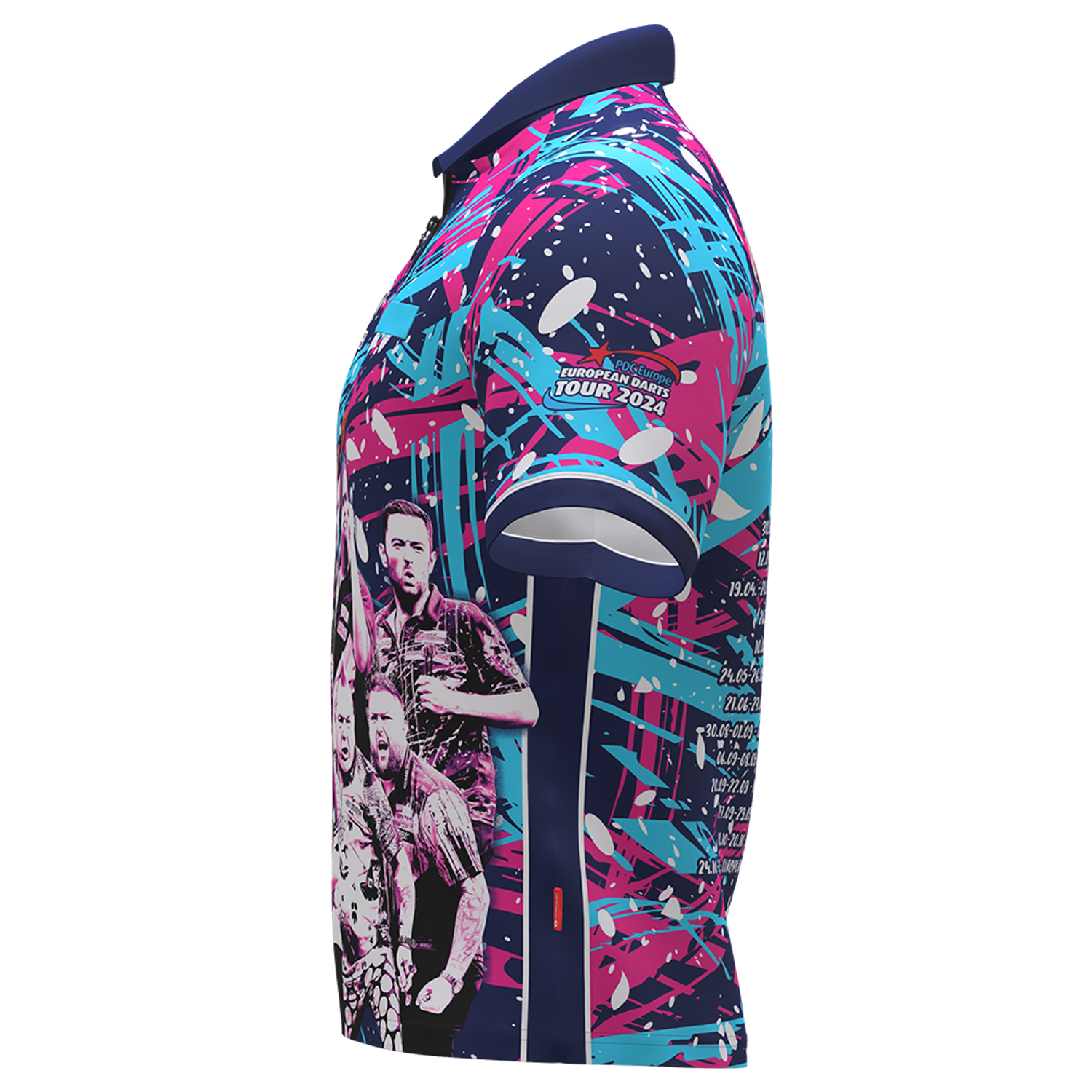 PDC - Tourshirt Herren - Blau-Pink  - 2024