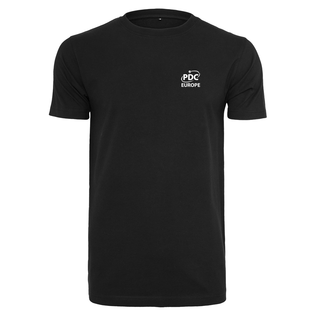 PDC Europe - Logo Shirt - Schwarz - Logo weiß