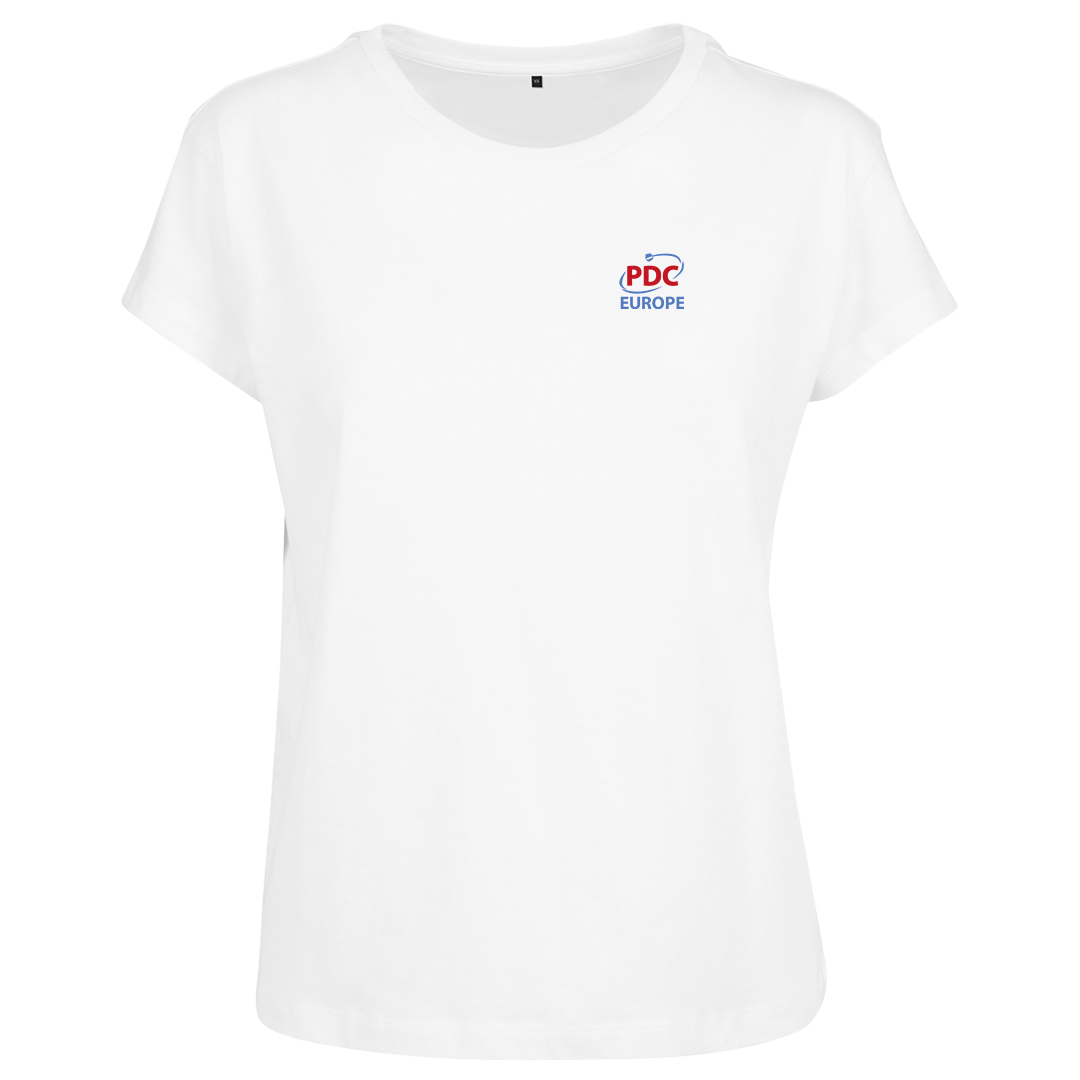 PDC Europe - Logo-Girlie - Weiß - Logo farbig