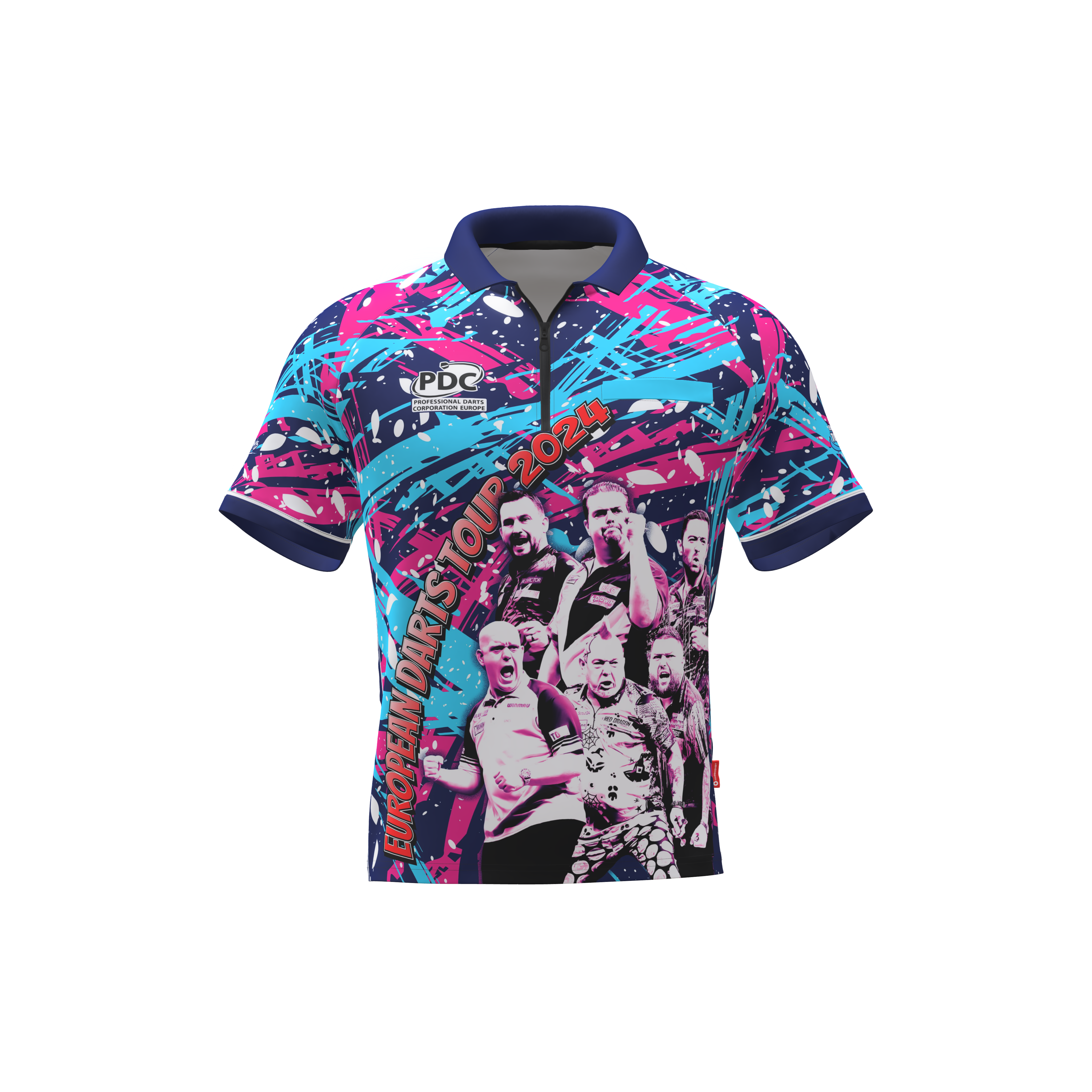 PDC - Tourshirt Kinder - Blau-Pink  - 2024