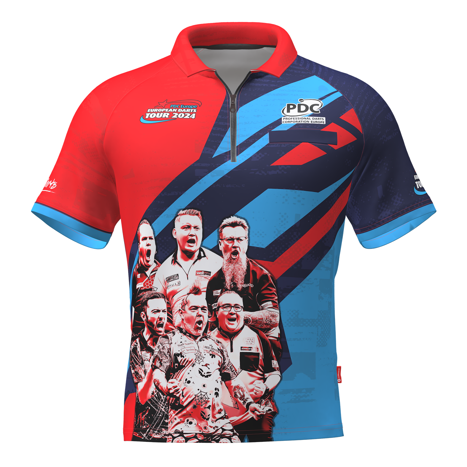 PDC - Tourshirt Herren - Rot-Blau  - 2024